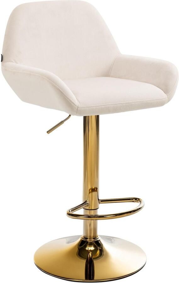 Barkruk Fluwelen Zitting Zitkruk Hoog Zitcomfort Verstelbaar & Draaibaar