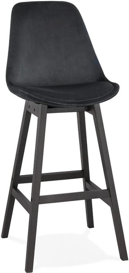 Barkruk Hoge Kruk Ergonomisch Comfort Zwart Fluweel