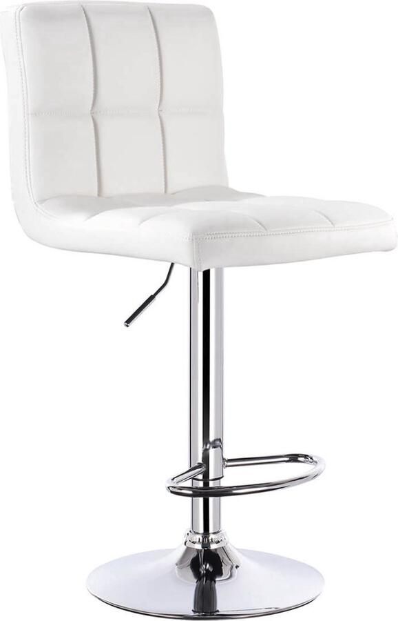 Bolt Edge Barkruk Hoge rugleuning Ergonomisch Wit Zithoogte 60-82cm Set van 1