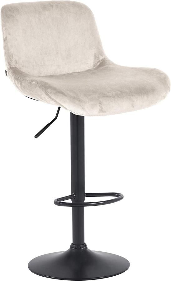 Barkruk Hoge stoel Verstelbaar & comfort Met voetensteun & 360° draaibaar mat zwart stof