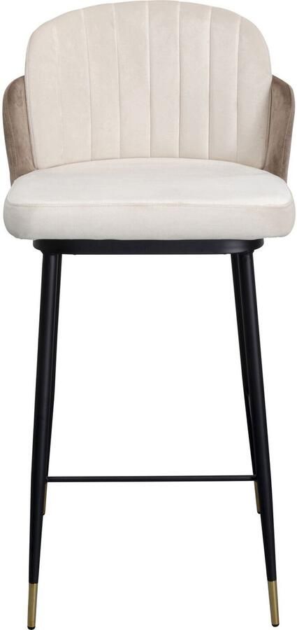 Barkruk Hojas fluweel beige en taupe Kare Design