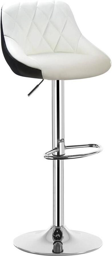 Rootz Living Rootz Barkruk In hoogte verstelbare draaikruk Kunstleer Verchroomd frame Comfortabele zitting met kussens 84-106 cm x 38 cm x 35 cm