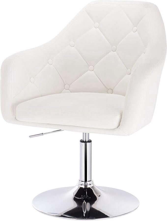 Bolt Edge Barkruk Industrial Wit Kunstleer Verstelbaar Met rugleuning Set van 1