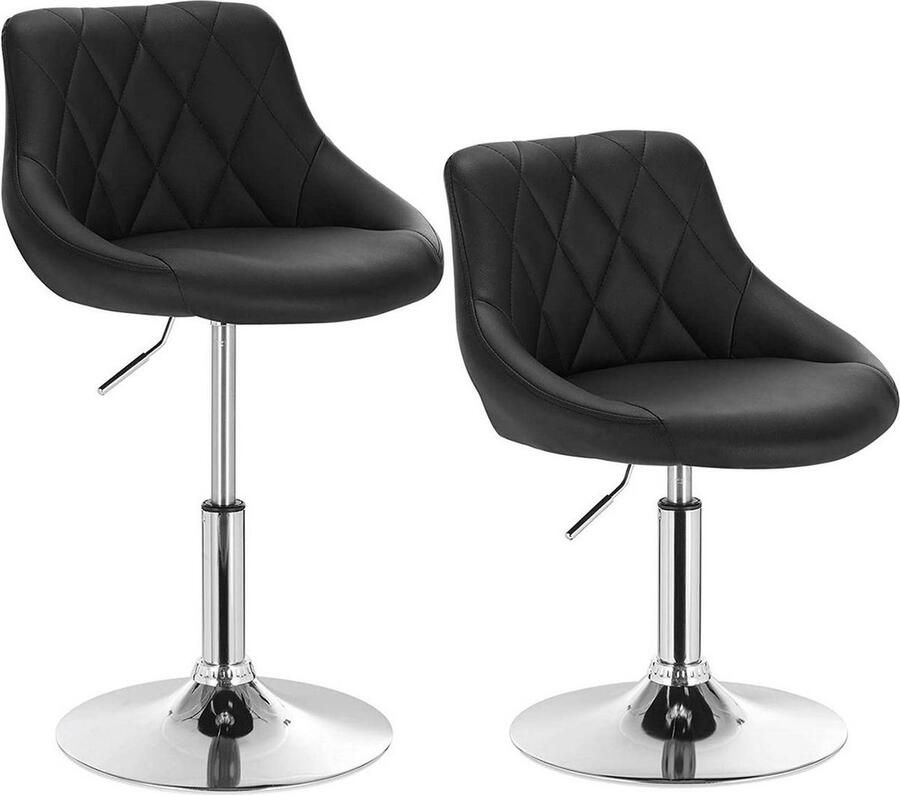 Bolt Edge Barkruk Industrial Zwart Kunstleer Verstelbaar Met rugleuning Set van 1