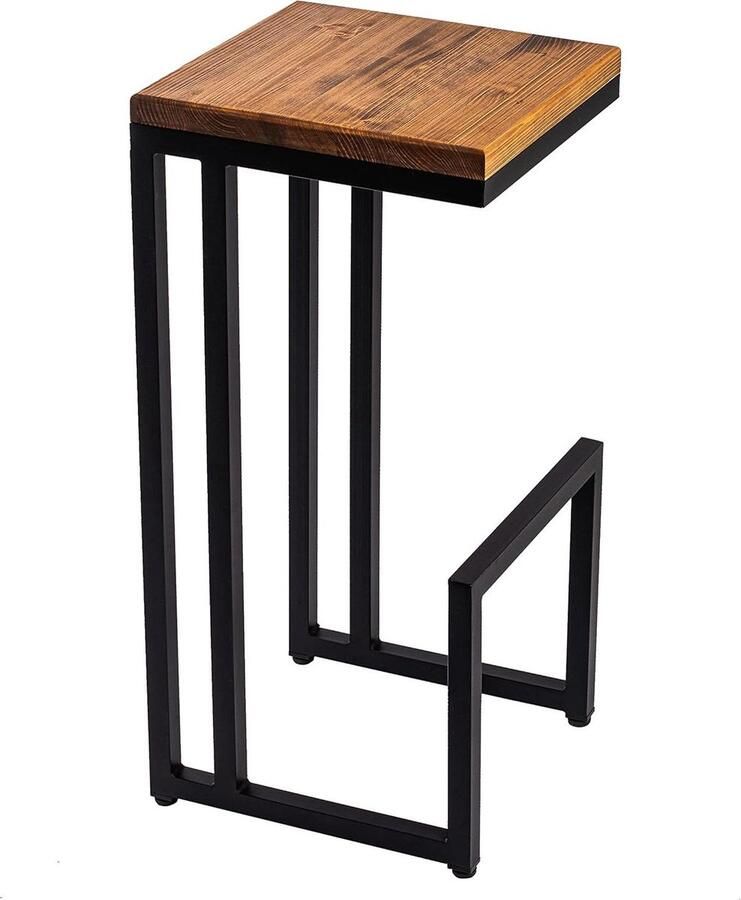 Industriële barkruk met voetensteun 74 cm hoog bruin voor huisbar en keuken bistrokruk geen montage nodig Barkruk