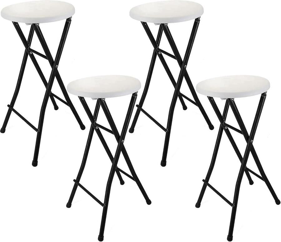 Barkruk inklapbaar inklapbare barkruk barkrukken met rugleuning barstoel klapstoel barkruk buiten barkruk 4 stuks zwart wit