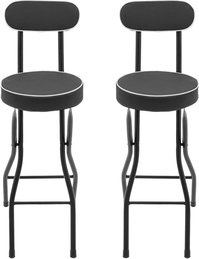 Barkruk inklapbaar inklapbare barkruk barkrukken met rugleuning barstoel klapstoel barkruk buiten barkruk 2 stuks zwart