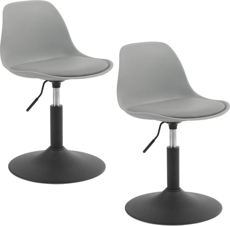 Rootz Living Rootz Barkruk Keukenkruk PU Mini Fauteuil Stalen frame Verstelbare hoogte Vintage stijl 41 cm x 61-73 cm x 39 cm