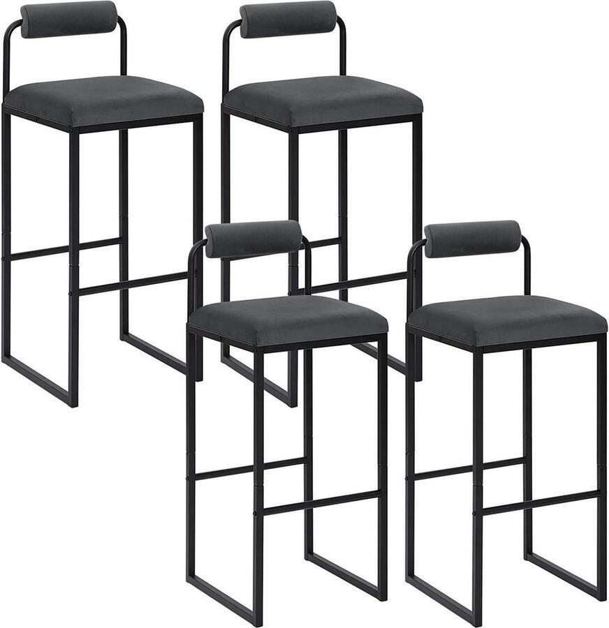 Rootz Living Rootz Barkruk Kinderstoel Ergonomische kruk met fluwelen bekleding Comfortabele zitting Duurzaam en stijlvol Eenvoudige montage 39 cm x 95 5 cm x 38 5 cm