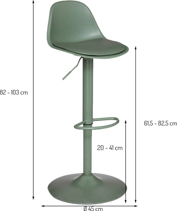 Eazy Living Barkruk Marion Groen 2 Stuks