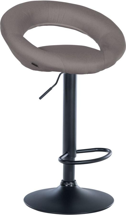 Clp Olinda Barkruk Stof Grijs Kleur onderstel : Zwart