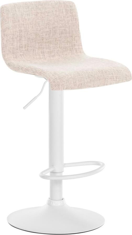 Clp Hoover Barkruk Stof Metaal mat wit creme