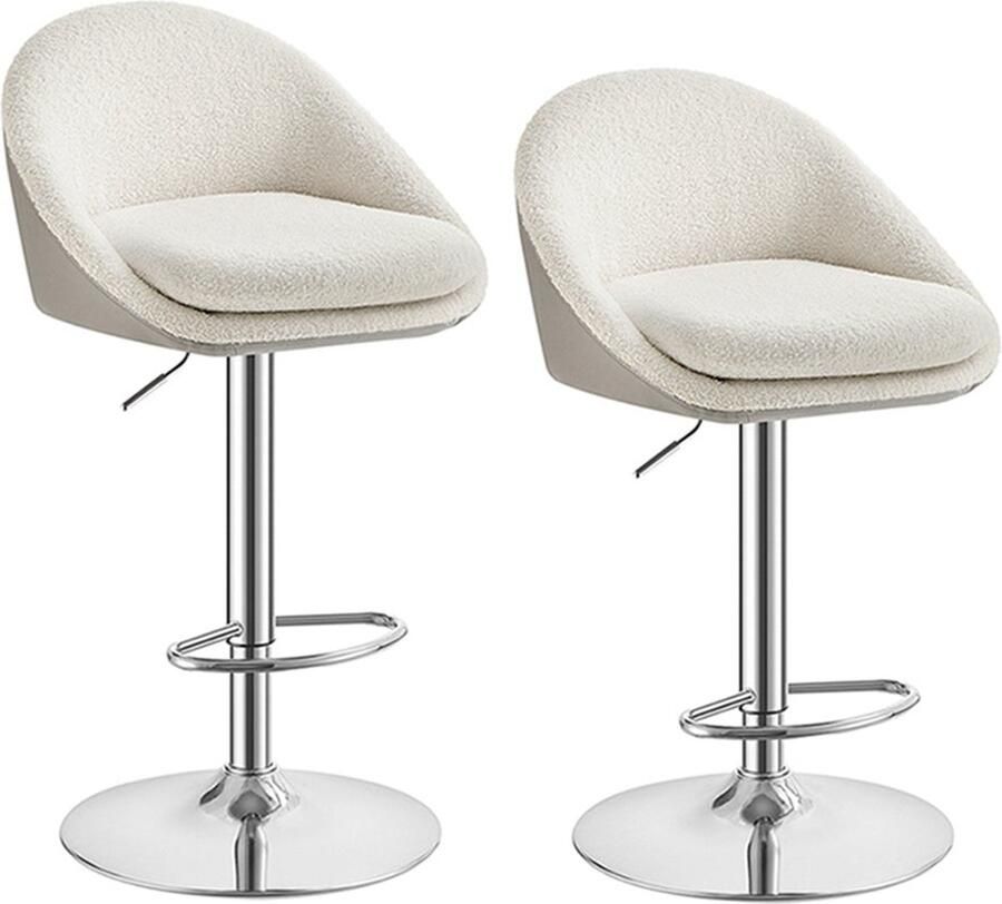 Barkruk Set van 2 Barstoelen In hoogte verstelbare krukken PU-leer 52 5 cm x 50 cm x (97 5-108 5) cm