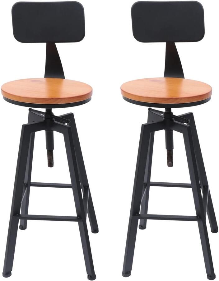 Corenia Barkruk Barstoel Kleine stoel Kruk Keukenstoel Barkruk Set van 2 Zwart