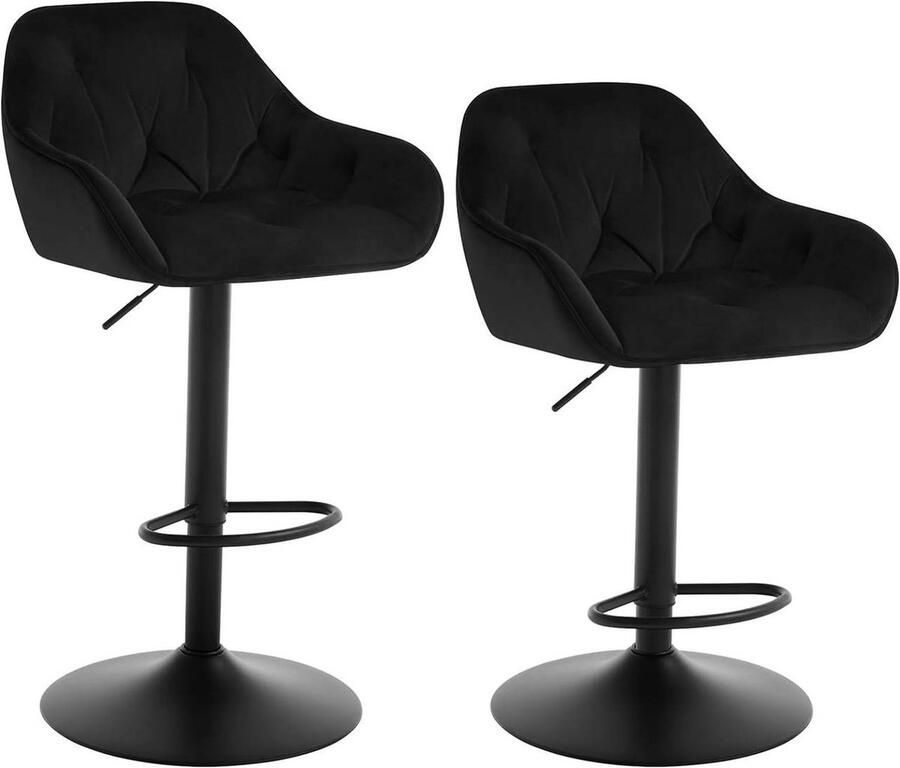 Rootz Living Rootz Barkruk Tegenstoel Keukeneilandkruk Fluweel Verstelbare hoogte 37 cm x 37 5 cm x 84 cm