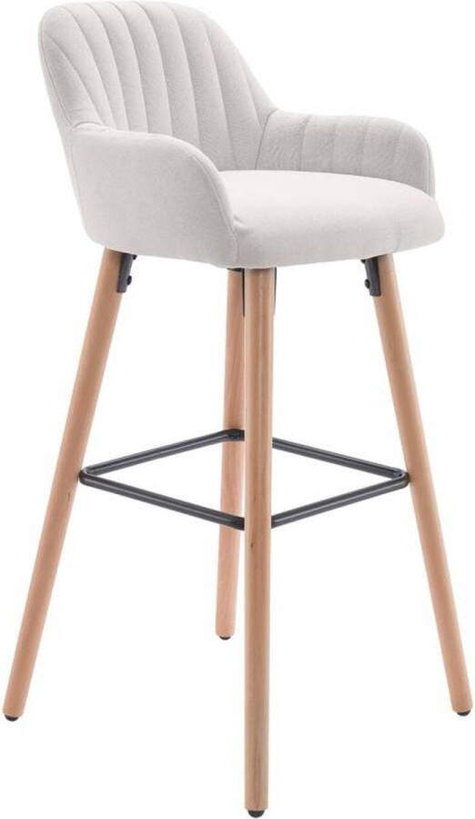 Vente-unique Barkruk van stof en poten van beukenhout Groen ELEANA L 47 cm x H 98 cm x D 52 cm - Foto 3