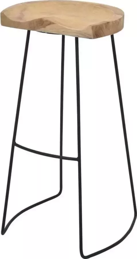 Barkruk van Teak Metaal 81 cm