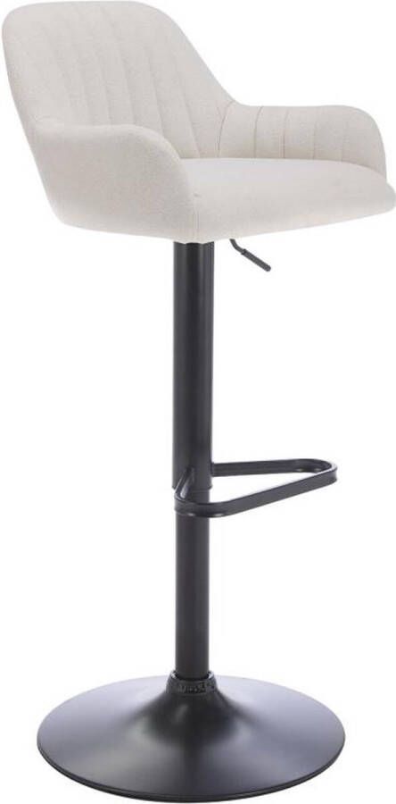 Vente-unique Barkruk van velours en zwart metaal Verstelbare hoogte Crèmewit- ELEANA L 47 cm x H 106 cm x D 49 cm - Foto 2