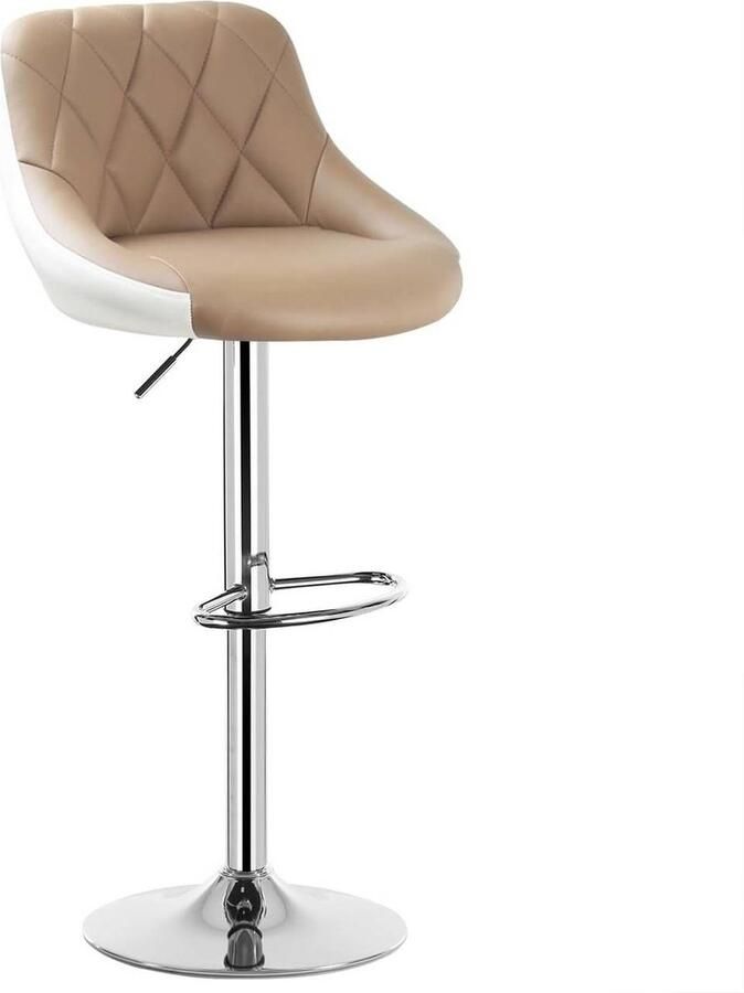 Rootz Living Rootz Barkruk Verstelbare tegenstoel Draaibare barkruk Comfortabel veelzijdig duurzaam Verchroomd staal kunstleer 38 cm x 35 cm hoogte 84 cm 106 cm