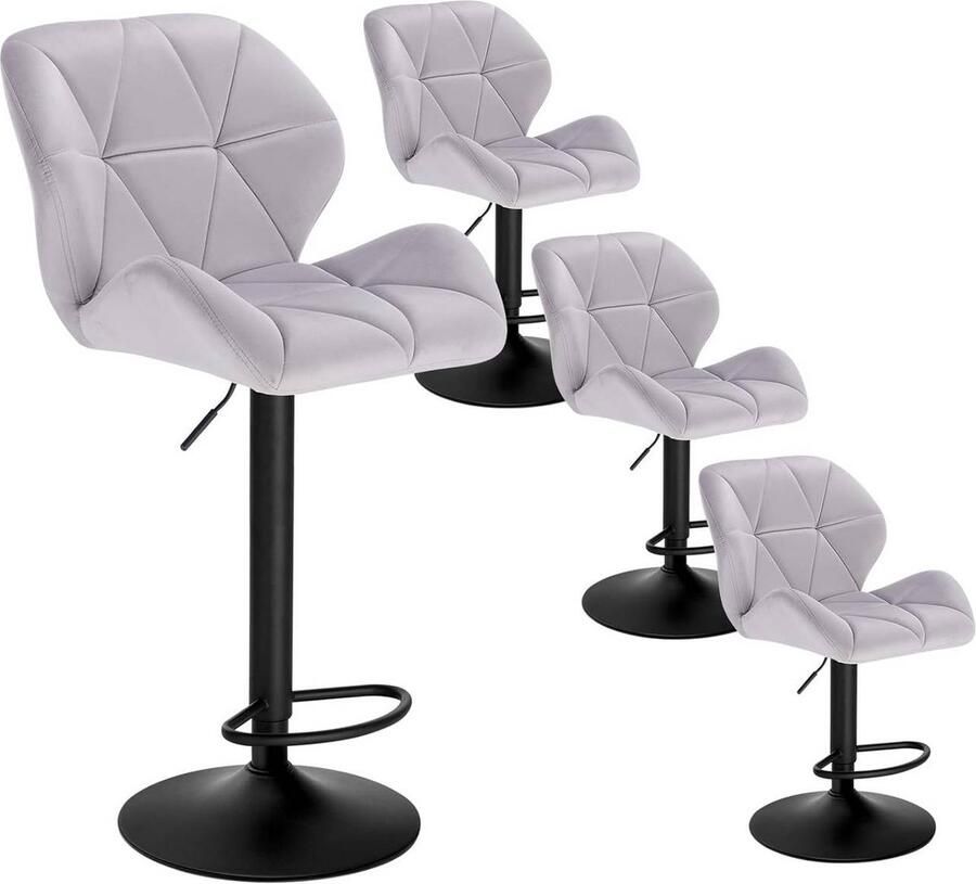 Rootz Living Rootz Barkruk Verstelbare Tegenstoel Draaibare Barkruk Ergonomisch Ontwerp Duurzame Constructie Eenvoudige Montage Fluweel en Metaal 94cm-116cm x 50cm x 40cm