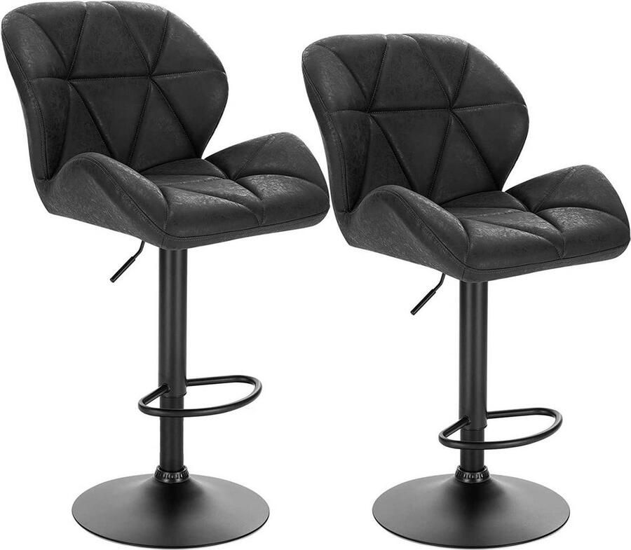 Rootz Living Rootz Barkruk Verstelbare tegenstoel Draaibare barkruk Ergonomisch ontwerp Moderne look Eenvoudige montage 94cm-116cm x 50cm x 40cm