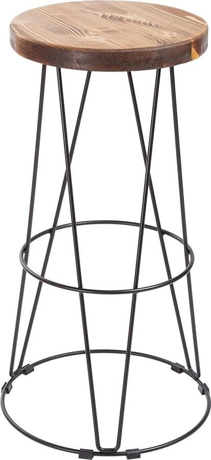 Barkruk voor huisbar industrieel design 1 stuk bruin 75 cm hoog