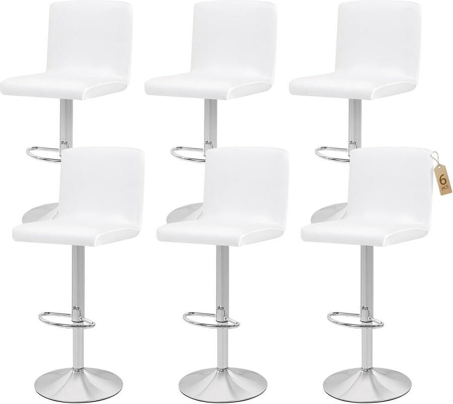 Barkrukhoezen Wasbare Stoelhoezen 6 Stuks Crème Wit