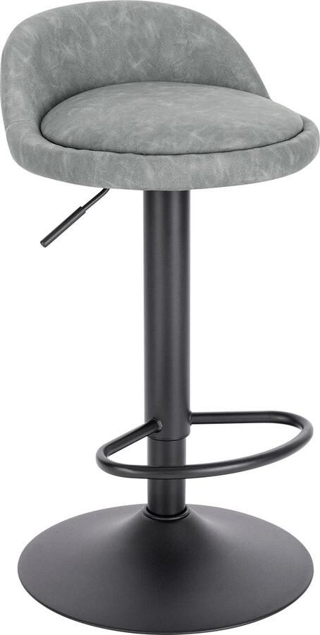 Barkrukken 1 Stuk Barkruk Luxe Barkrukken Met Rugleuning Barkruk Licht grijs Kunstleer