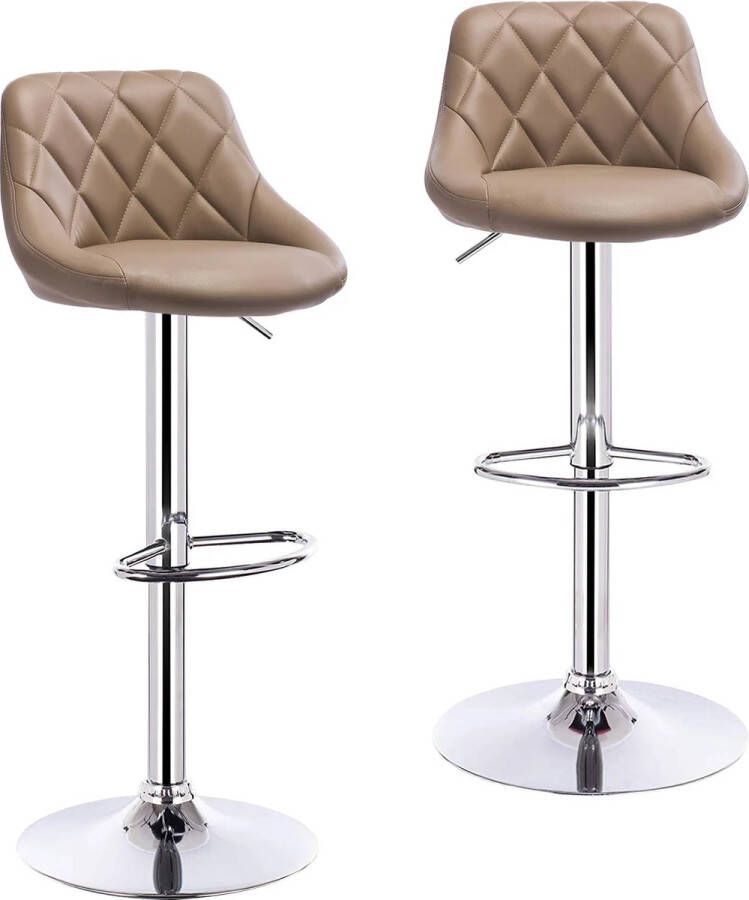 Barkrukken 2 Stuks Barkruk Set van 2 Luxe Barkrukken Met Rugleuning Barkruk Donker rood Kunstleer