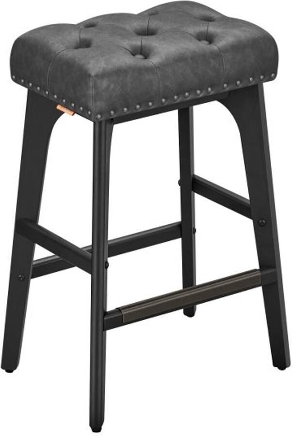 ZAZA Home Barkrukken Urban Living Houten Poten PU Lederen Zitting Zwart