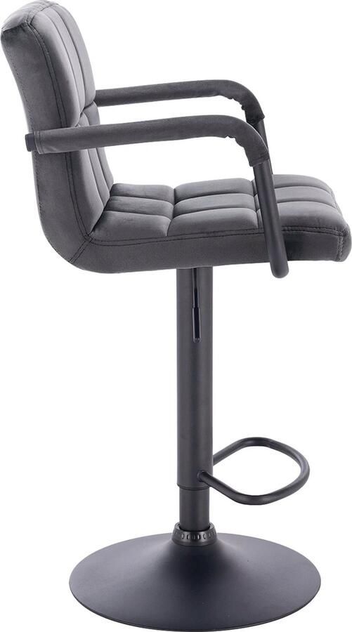 Barkrukken Set Van 2- 2 stuks Luxe Barkrukken Met Rugleuning Barkrukken Hoge Bar Krukken Grijs Velours