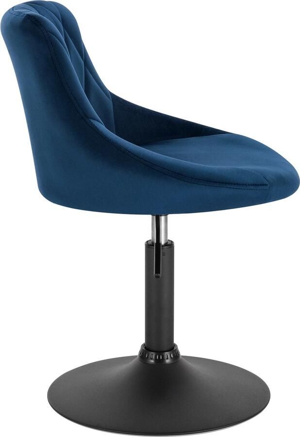 Barkrukken Set Van 2 Barkruk 2 Stuks Luxe Barkrukken Met Rugleuning Blauw Velvet Verstelbaar