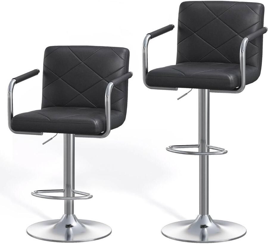 Barkrukken set Van 2 Barkruk met Rugleuning Barstoel