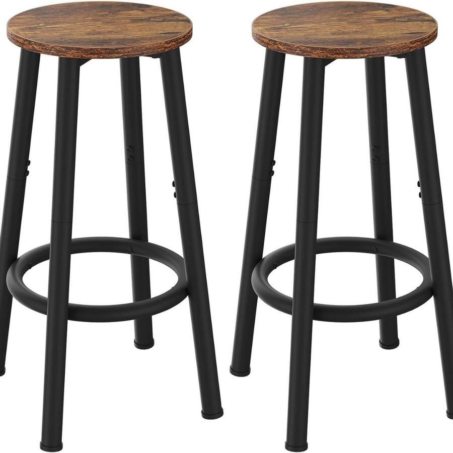 Barkrukken Set Van 2 Nordic Barkruk Luxe Barkrukken Industrieel Bruin zwart