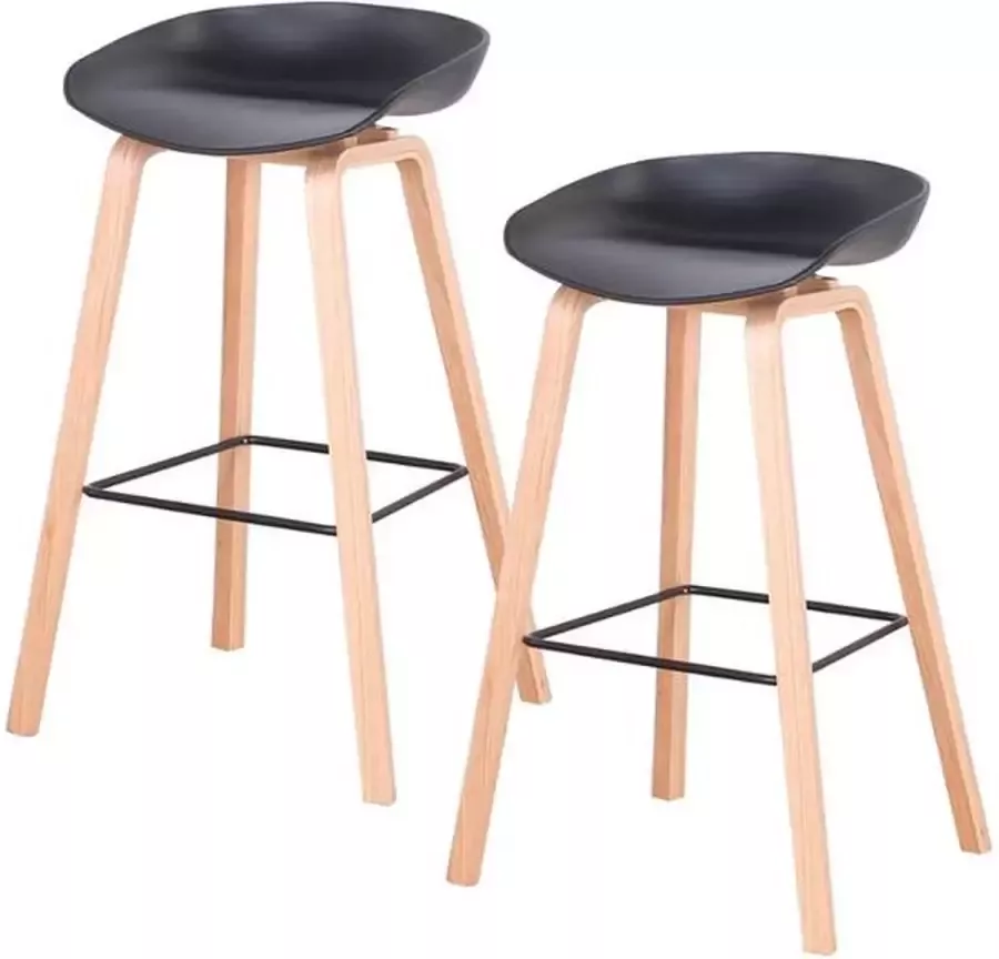 Manzibo Barkrukken Set Van 2 Nordic Barkruk Luxe Barkrukken Met Rugleuning Barkrukken Hoge Bar Krukken Zwart