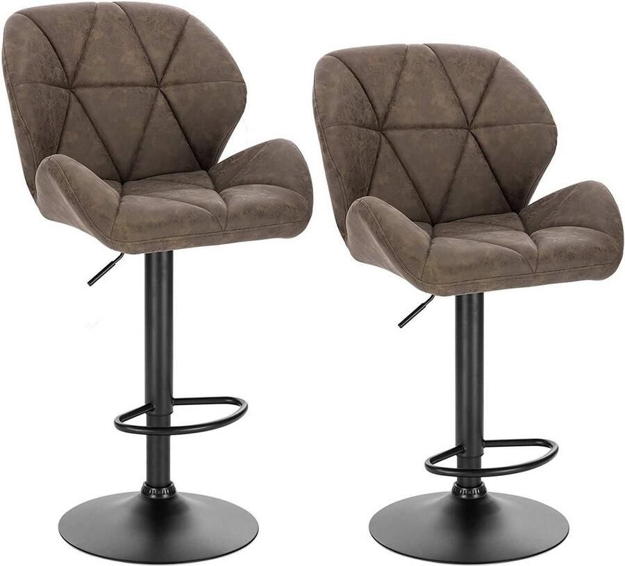 Rootz Living Rootz Barkrukset Tegenkrukken Verstelbare barstoelen Ergonomisch ontwerp Duurzaam kunstleer Stabiele metalen voet 94cm-116cm x 50cm x 40cm