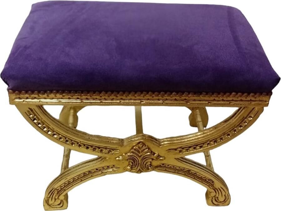 Barok hocker goud paars