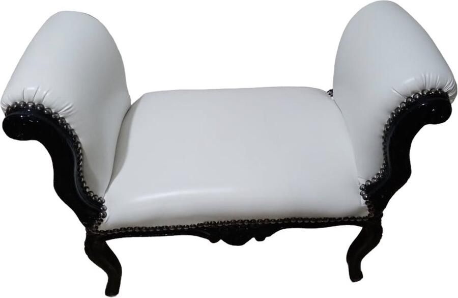 Barok luxe hocker wit zwart