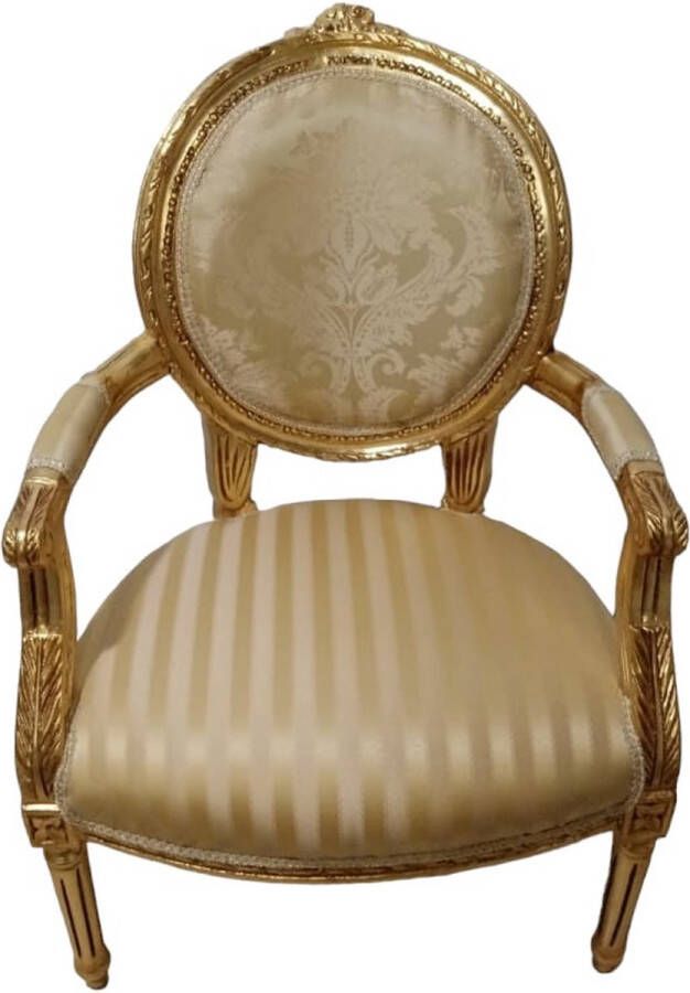 Nile Furniture Barok Stoel Goud [Baroque] [Bladgoud] [Stoel] [Eethoek] [Woonkamer] [Zithoek] [Luxe] [Interieur]