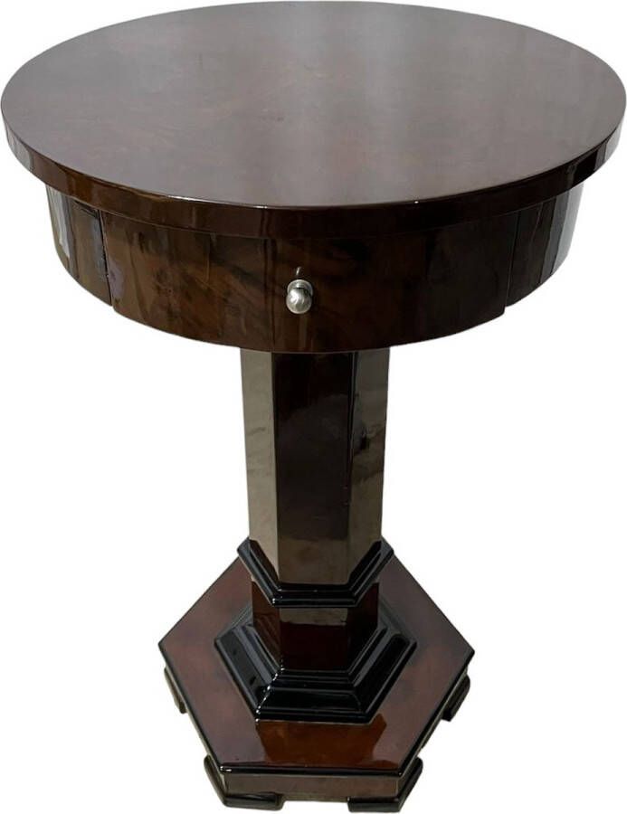 Nile Furniture Barokstijl ronde bijzettafel met lade [Baroque] [Woonkamer] [Slaapkamer] [Luxe] [Interieur]