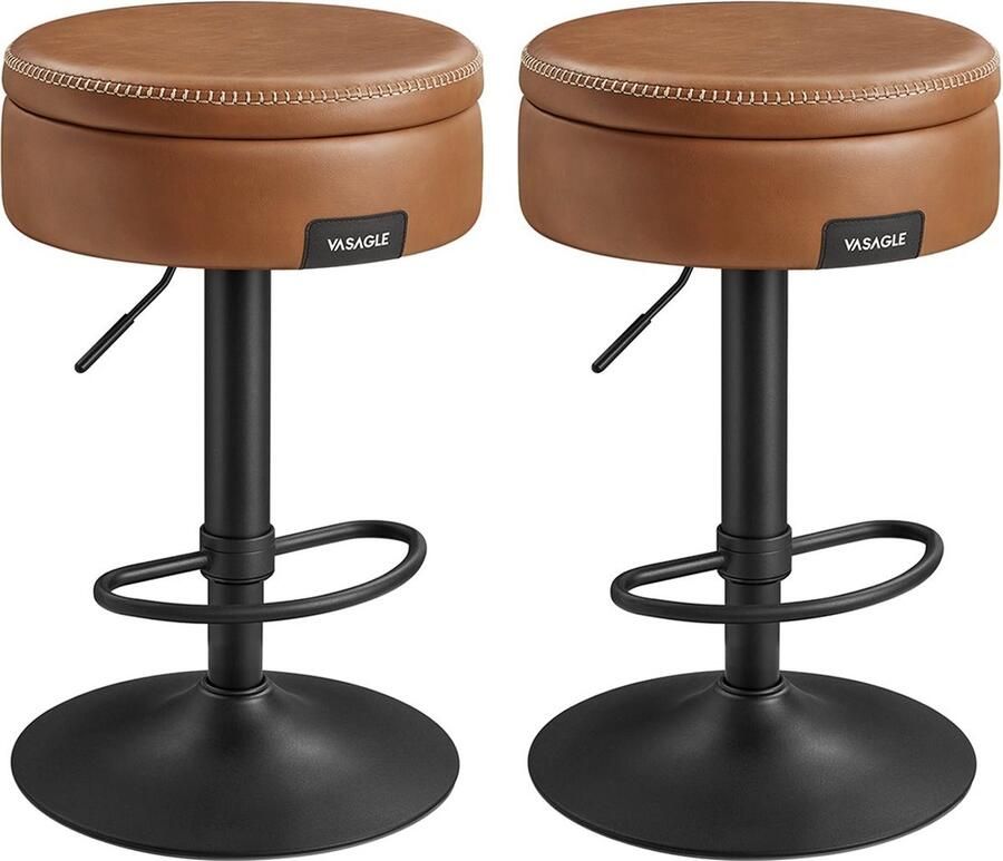 Rootz Living Rootz Barstoel Keukenkruk Stoel op tegenhoogte Kunstleer 41 cm x 41 cm x (61 5-81 cm) Stalen frame 7 4 kg 120 kg maximale belasting