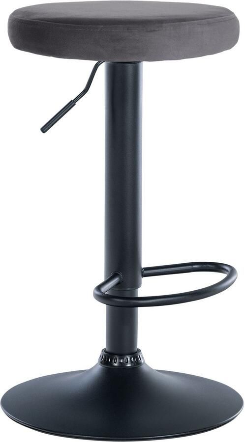 Barstoel Kruk met Fluwelen Bekleding Verstelbare Hoogte en Comfortabele Voetensteun