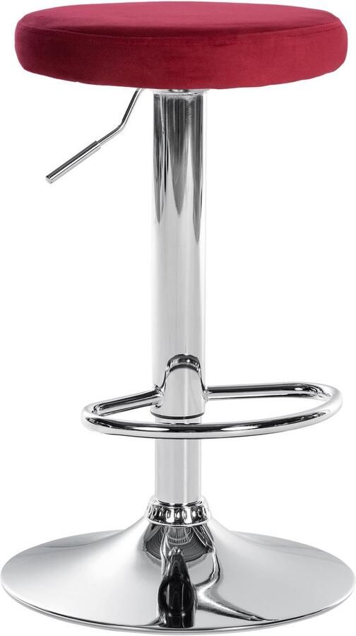 Barstoel Kruk met Fluwelen Bekleding Verstelbare Hoogte en Comfortabele Voetensteun