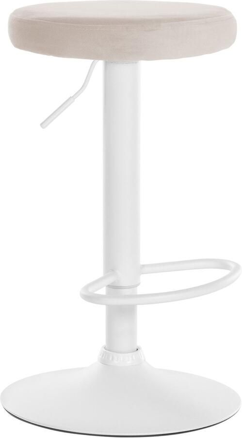 Barstoel Kruk met Fluwelen Bekleding Verstelbare Hoogte en Comfortabele Voetensteun