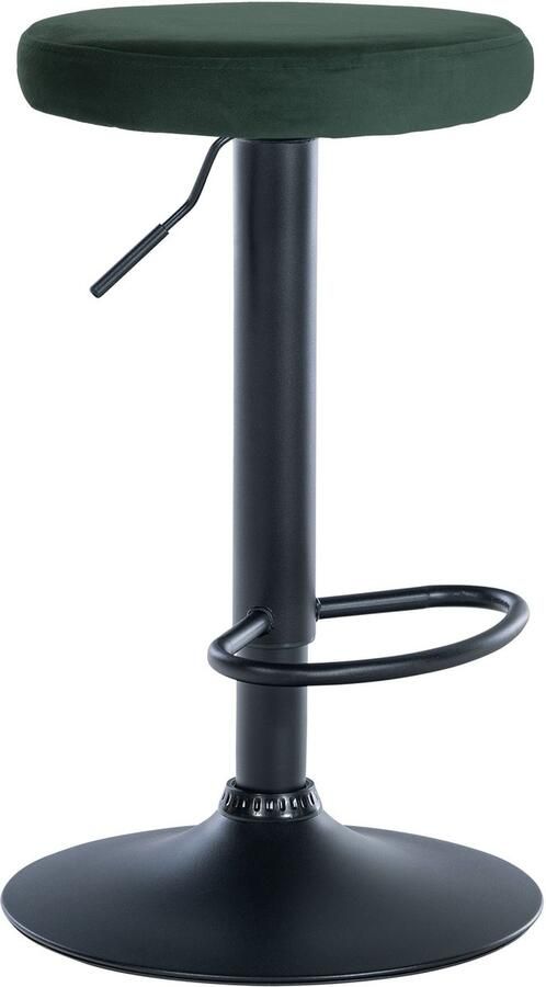 Barstoel Kruk met Fluwelen Bekleding Verstelbare Hoogte en Comfortabele Voetensteun