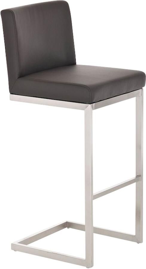 Barstoel Kunstleren Bekleding Kuipstoel Comfortabele Zitpositie Geborsteld RVS Onderstel