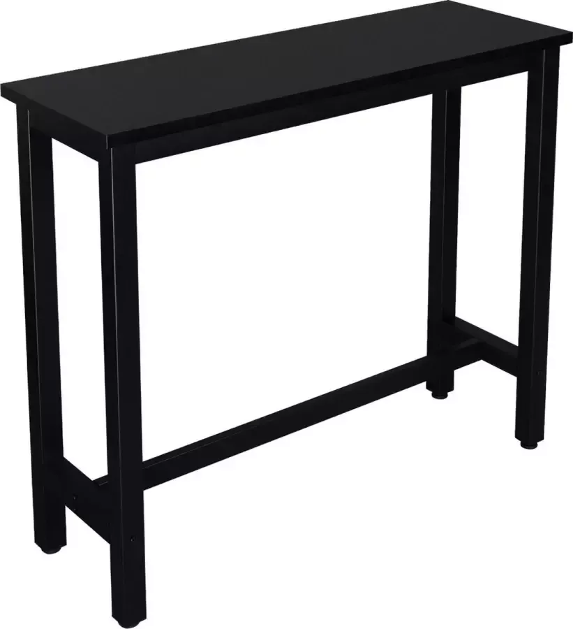 THA Bartafel Hoge Tafel Voor Keuken & Bar Bartafels Tafels MDF Tafelblad & Metalen Frame Verstelbaar 120 x 100 x 40 CM Zwart