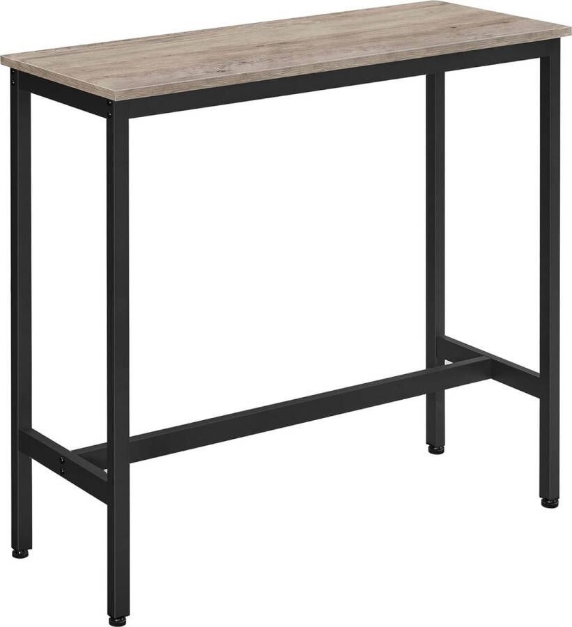 VASAGLE Bar Table Kitchen Table Kitchen Counter Rectangular Bar Table Sturdy Metal Frame 100 x 40 x 90 cm Easy Assembly Narrow Industrial Design Greige-Black LBT010B02