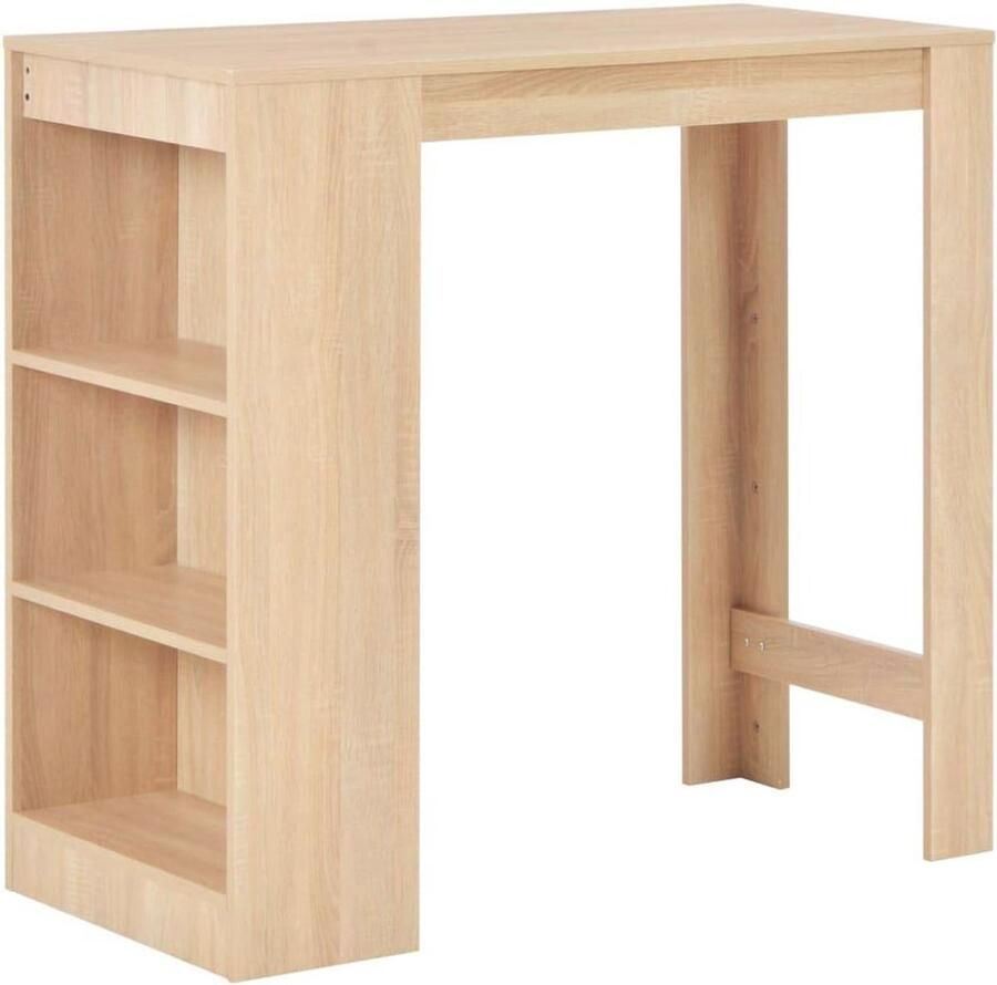 Bartafel met 3 Planken voor Bar en Keuken Eiken Hout 110 x 50 x 103 cm