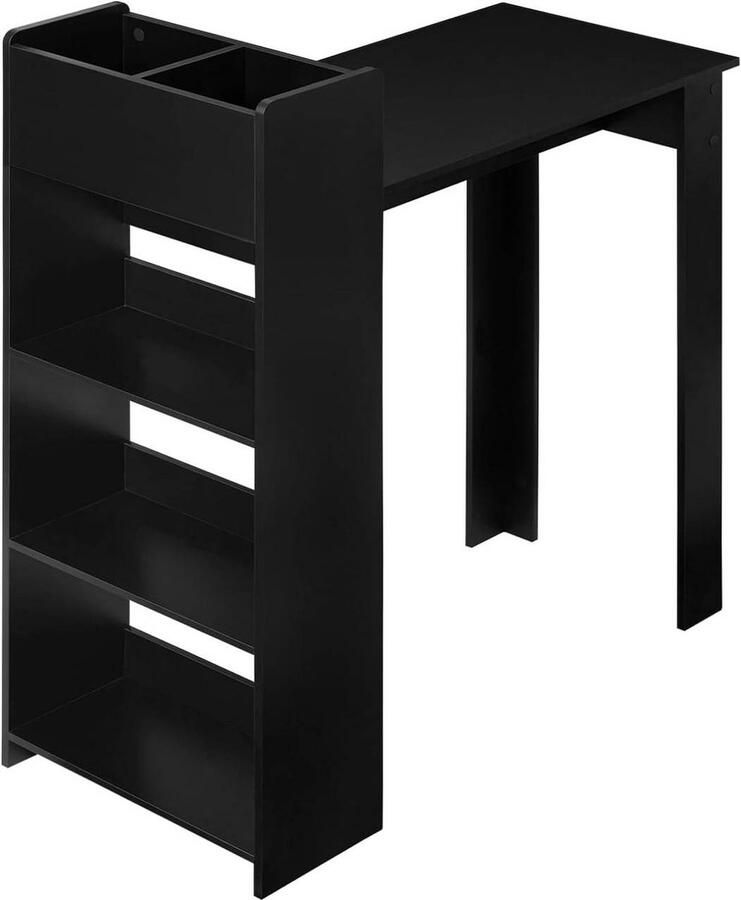 Rootz Living Rootz Bartafel met Plank Hoge Tafel Bistrotafel 2 Opbergvakken Stevige Constructie 110cm x 120cm x 51cm